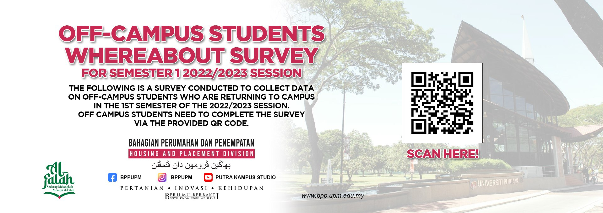 OFF-CAMPUS STUDENTS WHEREABOUT SURVEY